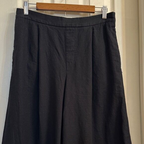 Banana Republic Wide Leg Crop Pants Pull On Linen Size Medium Pockets Lagenlook - Picture 3 of 13